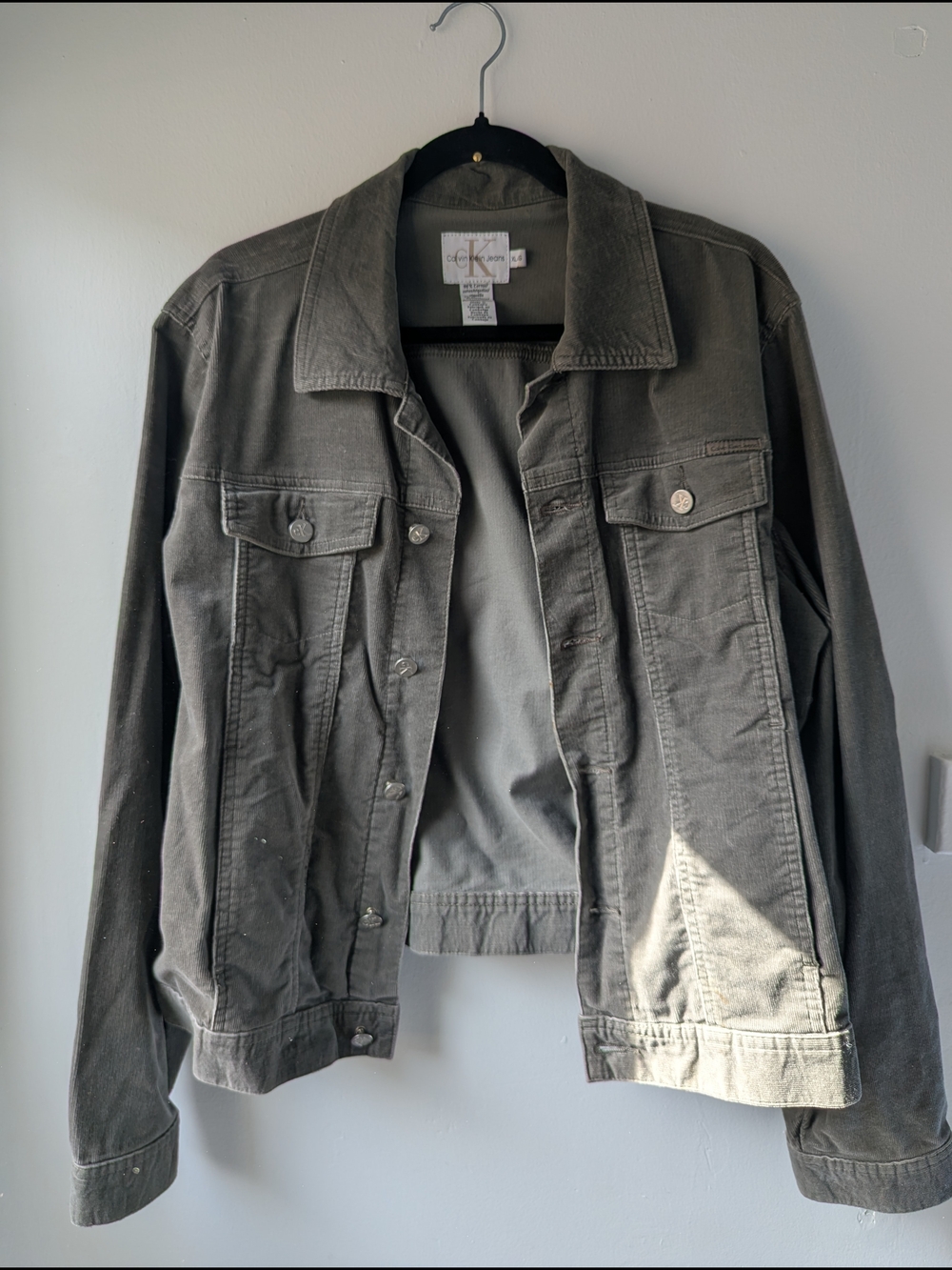Calvin Klein Gray Corduroy Jacket Size XL